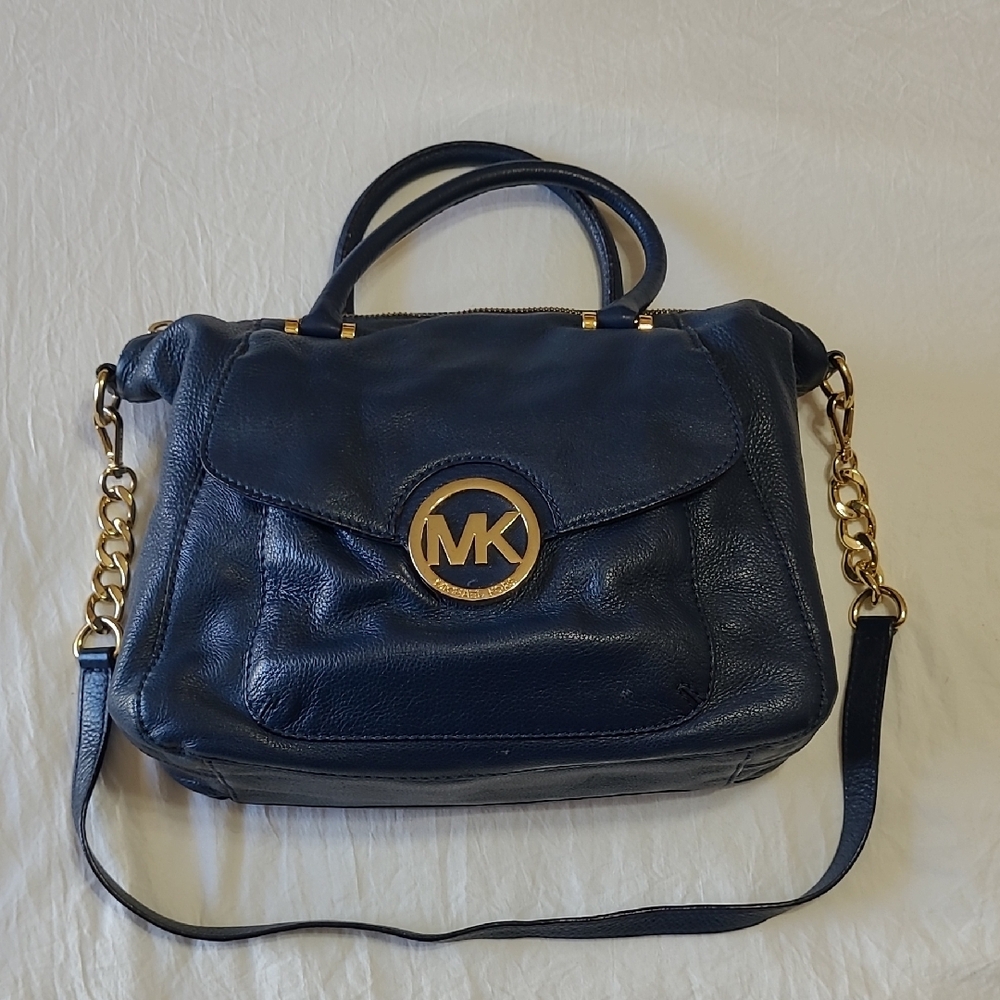 Michael Kors Navy Blue Leather Handbag